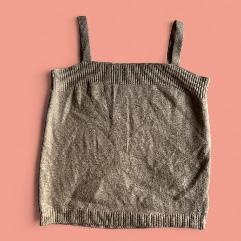 Lumiere beige square neck tank